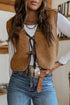 Nashville Nights Boho Western Sherpa Fleece Tie Front Vest